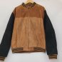 Junction West 100% Leather Bomber Jacket Brown Zip Up Coat Mens XXL EUC