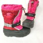 Sorel Snow Flurry TP Winter Snow Boots Pink Red Black Girls Youth Size 2 NY1810