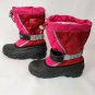 Sorel Snow Flurry TP Winter Snow Boots Pink Red Black Girls Youth Size 2 NY1810