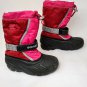 Sorel Snow Flurry TP Winter Snow Boots Pink Red Black Girls Youth Size 2 NY1810
