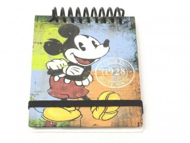 Disney Mickey Mouse Hand Held Notebook 3x4 inch Bound Spiral W Elastic Strap