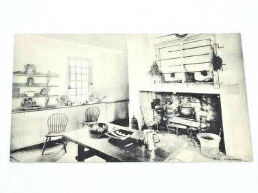 The Kitchen MOUNT VERNON Virginia Black & White Postcard VA George Washington