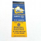 Vtg 1930-1950s Front Strike Matchbook GE Lamp General Electric St Louis MO Plant