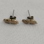 Feather Stud Gold Tone Earrings