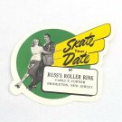 Vintage 1930-50's Skating Label Russ's Roller Rink Bridgeton NJ Skate Your Date