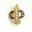 Vintage Beta Sigma Phi Sorority Fraternity Brooch Pin Seed Pearls W/ Black