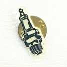 Vintage Spark Plug Pin Pinback Black White Plastic