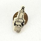 Vintage Plastic Spark Plug Pin Pinback Black White