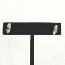 Feather Stud Silver Tone Earrings