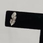 Feather Stud Silver Tone Earrings