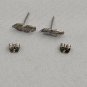 Feather Stud Silver Tone Earrings
