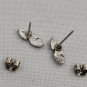 Feather Stud Silver Tone Earrings