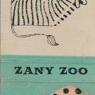 Vintage Diamond Match Zany Zoo Matchbook Cover Giraffe Zebra Green White