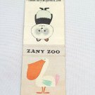 Vintage Diamond Match Zany Zoo Matchbook Cover Pelican Panda Pink White