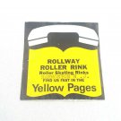 Vtg 1987 Roller Skating Yellow Pages Label Sticker Rollway Rink Hammonton NJ