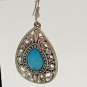 Boho Patina Finished Tear Drop Turquoise Color Design Drop Dangle Hook Earrings