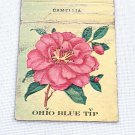 Vintage 1957 Matchbook Cover Ohio Blue Tip Camellia Blossom Front Strike Green