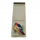 Vintage 1957 Matchbook Cover Ohio Blue Tip Matches Redheaded Woodpecker Bird