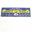 Vtg 1940's Roller Skating Label America on Wheels NJ Jersey New York NY Yellow