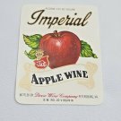 Vintage Imperial Brand Apple Wine Label Dixie Wine Co Petersburg Virginia