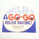 Vintage 1930-50's Roller Skating Label Keansburg Belvedere Arena NJ Fun A Go-Go