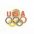 USA OLYMPIC Rings Lapel Pin Collector Badge Games Pin Back Brooch HoHo Intl