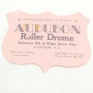 Vintage 1940's Skating Rink Label Audubon NJ Roller Drome Pink Shield New Jersey