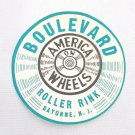 VTG 1930-50's Roller Skating Label America On Wheels Boulevard Rink Bayonne NJ