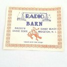 Vintage 1930-50's Roller Skating Label Radio Barn Dude Rink Bridgeton NJ