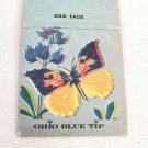Vintage 1957 Matchbook Cover Ohio Blue Tip Flower Dog Face Butterfly