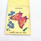 Vintage 1957 Ohio Blue Tip Matchbook Cover Goatweed Butterfly w/ Flower Yellow