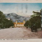 1907 Postcard View of Pike's Peak from Colorado Springs Posted Street & Cars