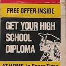 Vintage Matchbook Mail Away Offer Ad Get Your High School Diploma At Home