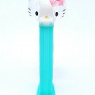 Hello Kitty Pez Dispenser Blue Turquoise Aqua Clear Head Pink Flower Sanrio