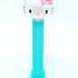 Hello Kitty Pez Dispenser Blue Turquoise Aqua Clear Head Pink Flower Sanrio