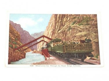 Postcard Observation Car Through the Royal Gorge Colorado
