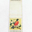 Vintage 1955 Matchbook Cover Ohio Blue Tip Matches Robin Bird Silver Background