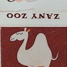 Vintage Diamond Match Zany Zoo Matchbook Cover Camel & Dog Brown & White