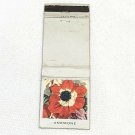 Vintage 1950's Matchbook Cover Ohio Blue Tip Matches Anemone Flowers Silver