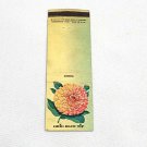 Vintage 1957 Matchbook Cover Ohio Blue Tip Green Zinnia Flower Yellow Green