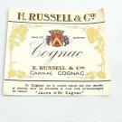 Vintage 1950's H Russell & C.IE Cognac French Label Carnac