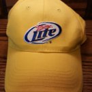 Miller Lite Beer Yellow Baseball Cap Strapback Hat Adjustable
