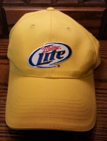 Miller Lite Beer Yellow Baseball Cap Strapback Hat Adjustable