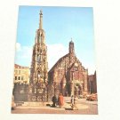 Vintage Postcard Germany Nurnberg Nuremberg  Fountain and Church Of Our Lady