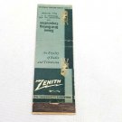 Vtg 1930-1950s Front Strike Matchbook Zenith Simon Distributing Co Washington DC