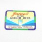 Vintage JAMES Super Ginger Beer Soda Label TA James & Sons Cefneithin Wales UK