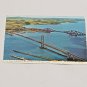 Vintage Unposted Postcard The Forth Bridges Rail Road Scotland UK Firth From Air