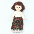 Vtg 1972 Ginny Vogue Doll Open Close Eyes Green Red Black Lace Dress Tonka Era