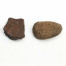 Lot of 2 Odd Shaped Textured Red Brown Basalt Lava Rocks Holey Pitted Rough 40g