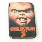 Vintage 1991 Child's Play 3 Pin Back Chucky Universal Studios Rectangular Button